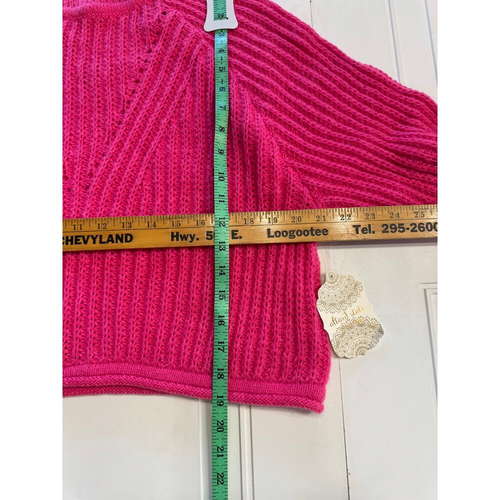 ALTAR'D STATE NWT Cropped Turtleneck Sweater Women's Size Medium Hot Pink - Picture 7 of 7